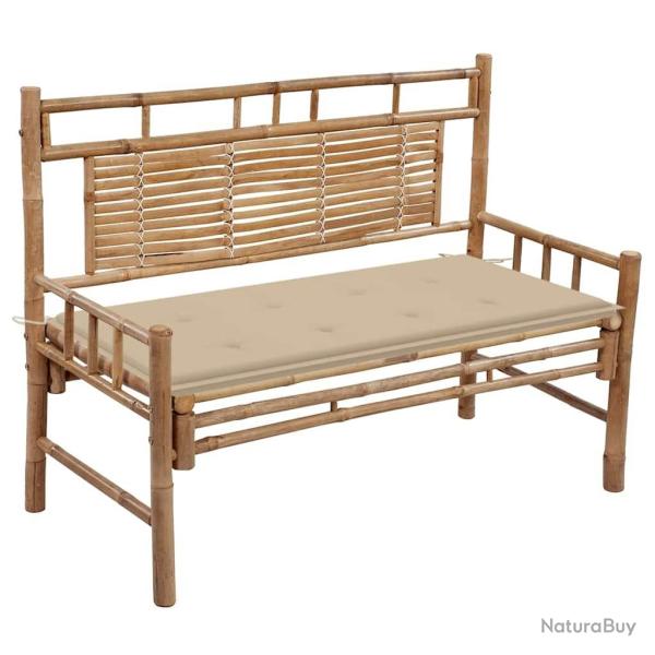 Banc de jardin avec coussin 120 cm Bambou alsavelo