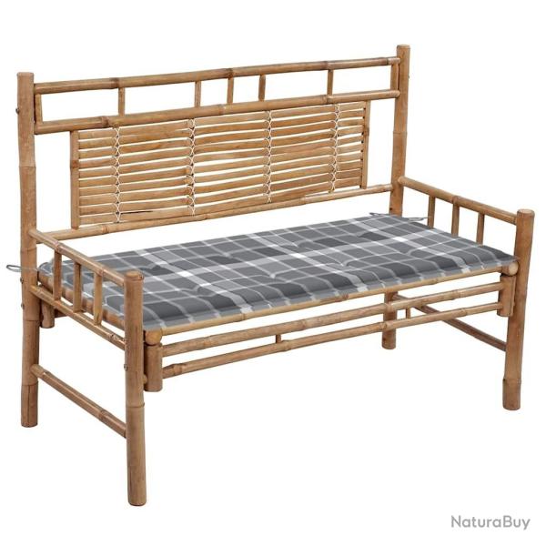 Banc de jardin avec coussin 120 cm Bambou alsavelo