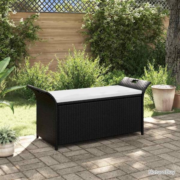 Banc de jardin avec coussin 138 cm R�sine tress�e Marron