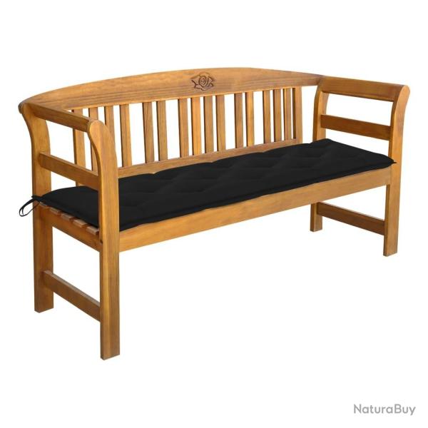 Banc de jardin avec coussin 157 cm Bois d'acacia massif alsavelo