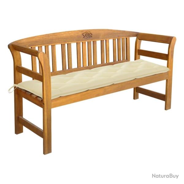 Banc de jardin avec coussin 157 cm Bois d'acacia massif alsavelo