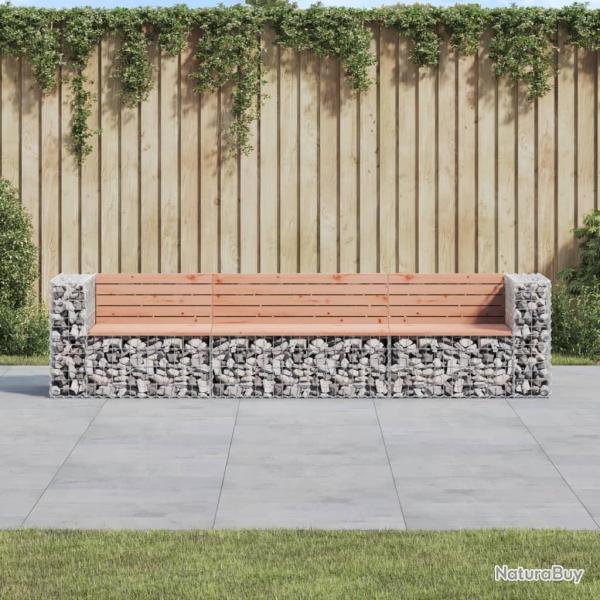 Banc jardin design gabion 287x71x65,5 cm bois massif de douglas alsavelo
