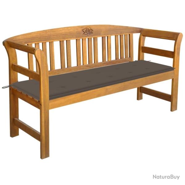 Banc de jardin avec coussin 157 cm Bois d'acacia massif alsavelo