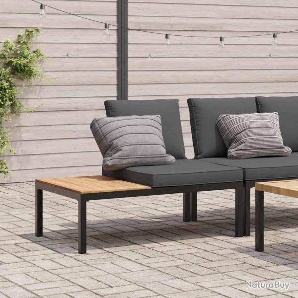 Banc de jardin avec coussins noir aluminium alsavelo