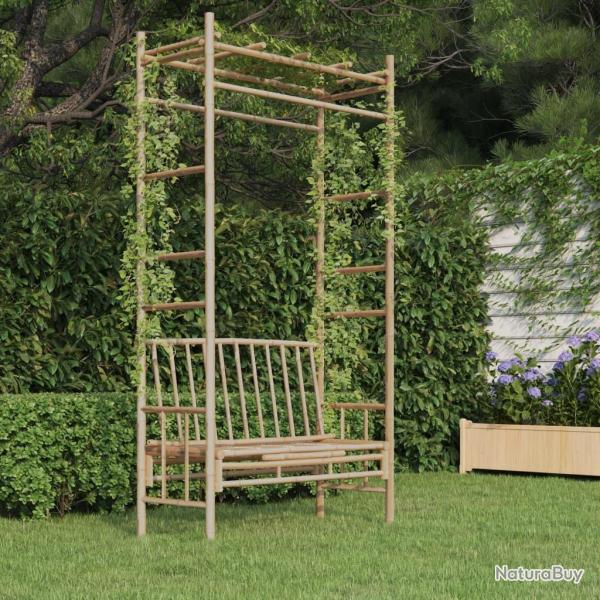 Banc de jardin avec pergola 116 cm Bambou alsavelo