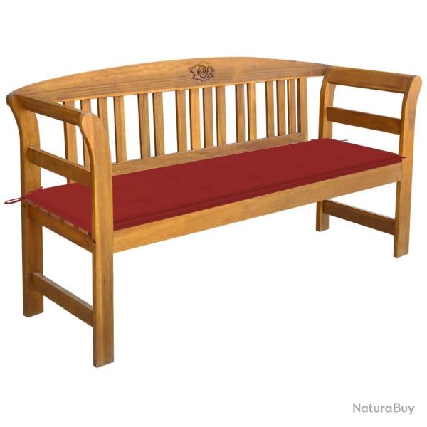 Banc de jardin avec coussin 157 cm Bois d'acacia massif alsavelo
