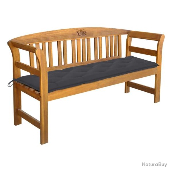 Banc de jardin avec coussin 157 cm Bois d'acacia massif alsavelo