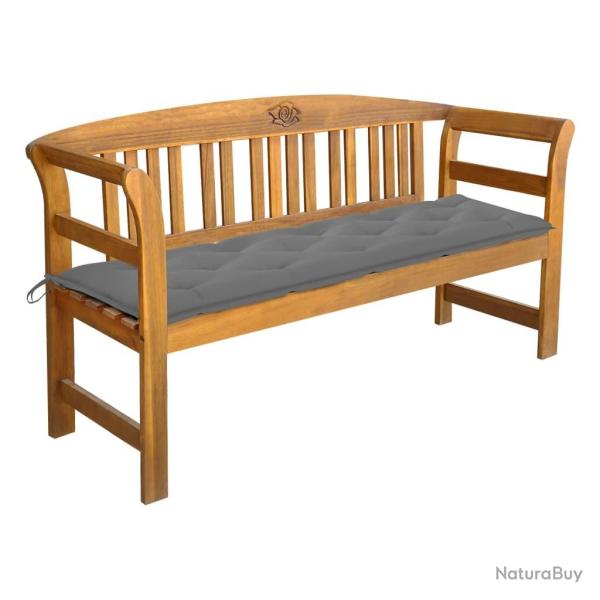 Banc de jardin avec coussin 157 cm Bois d'acacia massif alsavelo