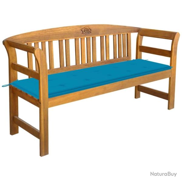 Banc de jardin avec coussin 157 cm Bois d'acacia massif alsavelo
