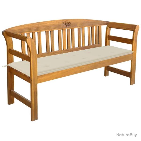 Banc de jardin avec coussin 157 cm Bois d'acacia massif alsavelo