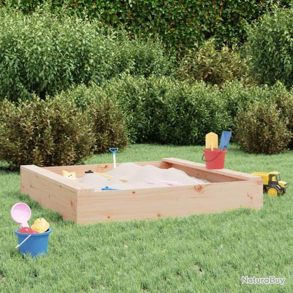Bac � sable avec si�ges carr� bois de pin massif