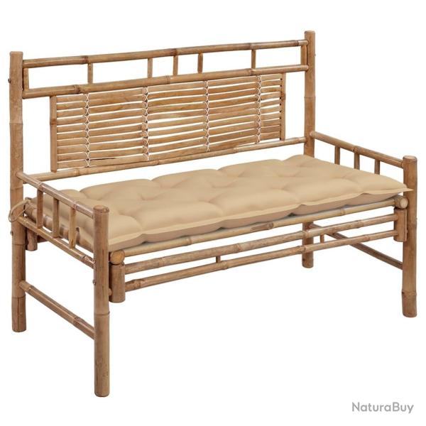 Banc de jardin avec coussin 120 cm Bambou alsavelo