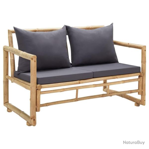 Banc de jardin avec coussins 115 cm Bambou alsavelo