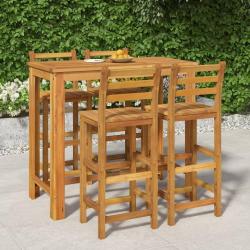 bar de jardin 5 pcs bois d'acacia solide alsavelo