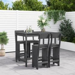 bar de jardin 5 pcs gris bois de pin massif alsavelo