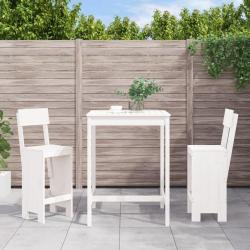 bar de jardin 3 pcs blanc bois de pin massif alsavelo