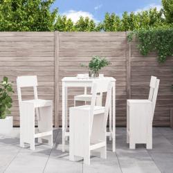 bar de jardin 5 pcs blanc bois massif de pin alsavelo