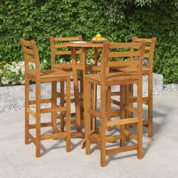 bar de jardin 5 pcs bois d'acacia solide alsavelo