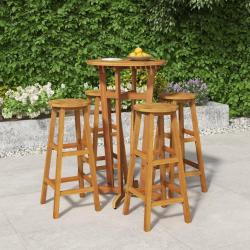 bar de jardin 5 pcs bois d'acacia solide alsavelo