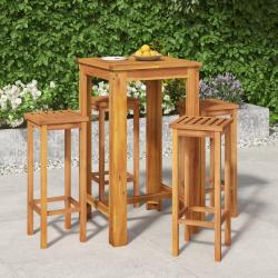 bar de jardin 5 pcs bois d'acacia solide alsavelo