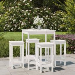 bar de jardin 5 pcs blanc bois massif de pin alsavelo