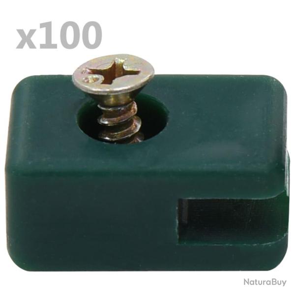 Ensemble de 100 supports de fil de cl�ture avec vis Vert