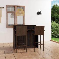 bar de jardin 3 pcs Marron alsavelo