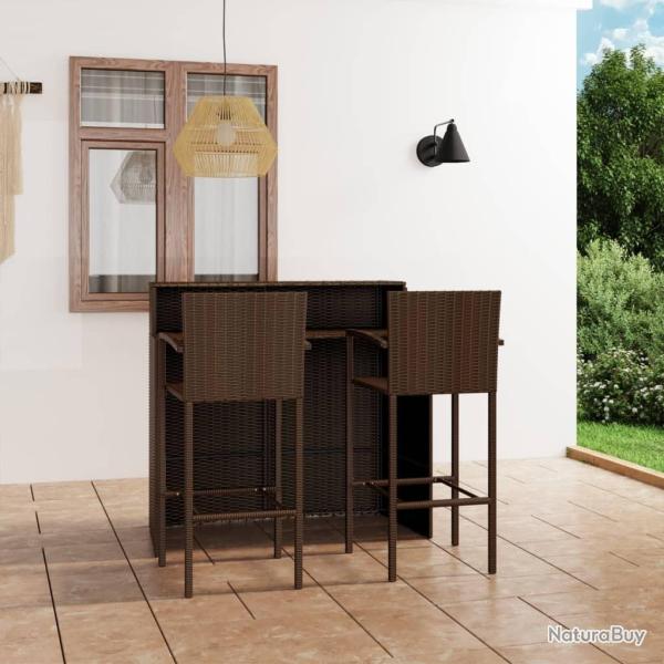 bar de jardin 3 pcs Marron alsavelo