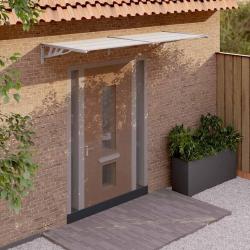 Auvent de porte Gris et transparent 239x90 cm Polycarbonate alsavelo