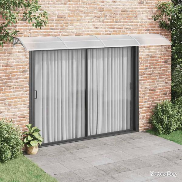 Auvent de porte Gris 400x100 cm Polycarbonate alsavelo