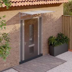 Auvent de porte Gris et transparent 152,5x90 cm Polycarbonate alsavelo
