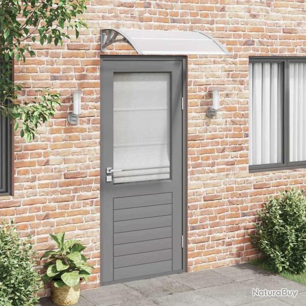 Auvent de porte Gris et transparent 100x75 cm Polycarbonate alsavelo