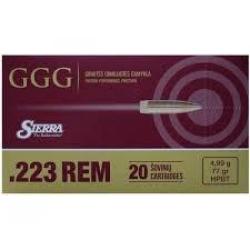 CARTOUCHES GGG .223 HPBT 77gr NOSLER
