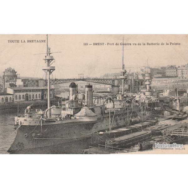 CPA -BREST. Port de Guerre Batterie de la Pointe N�118