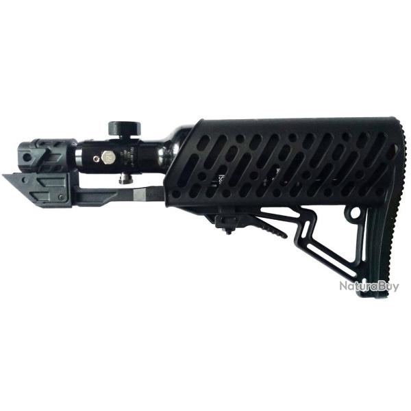 Tippmann TMC Air-Thru Stock / Crosse compl�te incluant syst�me HP de 0,2 litres - noir