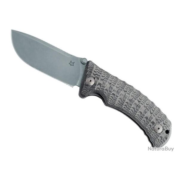 COUTEAU FOX PRO HUNTER STONEWASHED MANCHE 13CM GRIS