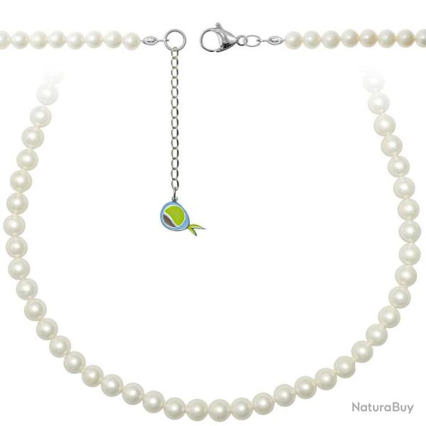 Collier en nacre de coquillage - Perles rondes 6 mm - 38 cm