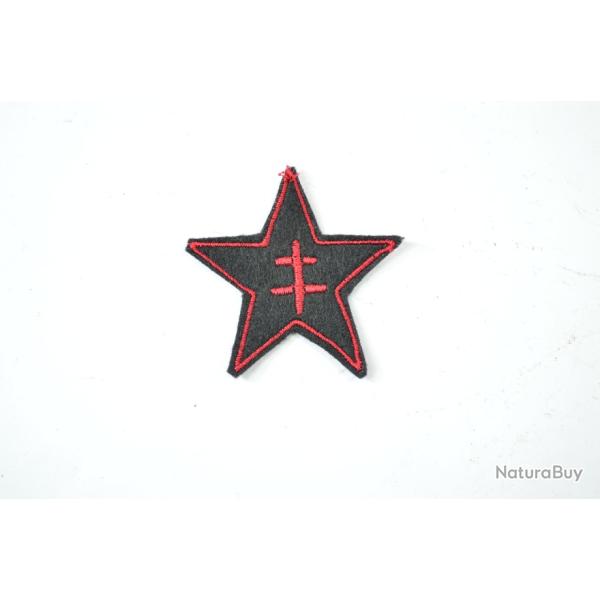 Copie patch insigne �toile commandos de France, FFL forces fran�aises libres, lib�ration WW2