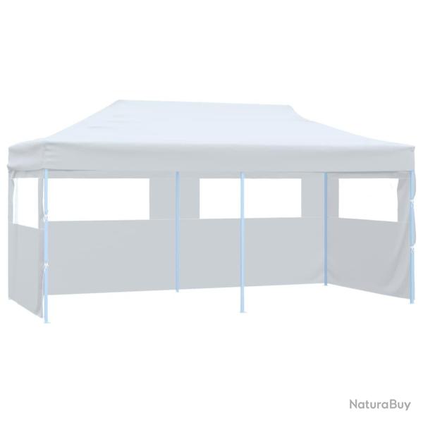 Tente de r�ception pliable avec parois 3 x 6 m Acier Blanc