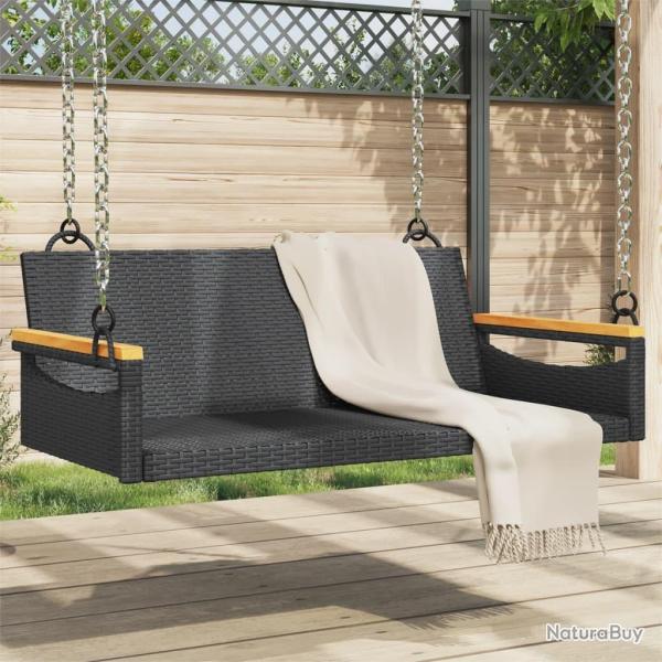 Balancelle noir 109x62x40 cm r�sine tress�e alsavelo