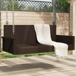 Balancelle marron 119x56x48 cm r&eacute;sine tress&eacute;e