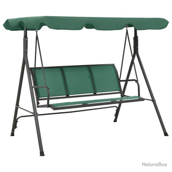 Balancelle de jardin vert 170 cm textilne et acier alsavelo