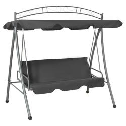 Balancelle convertible &agrave; auvent Anthracite 198x120x205 cm Acier