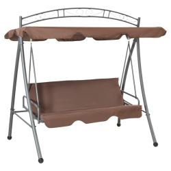 Balancelle convertible d'ext&eacute;rieur avec auvent Caf&eacute;