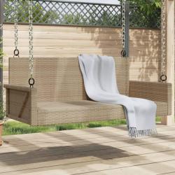 Balancelle beige 119x56x48 cm r&eacute;sine tress&eacute;e