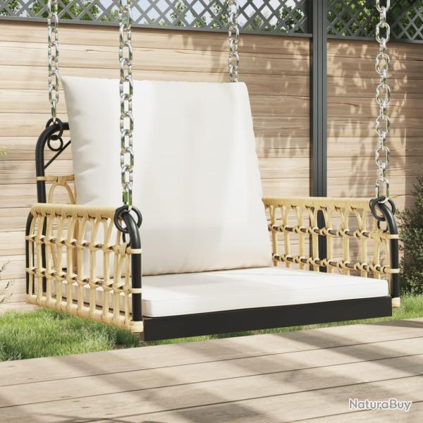 Balancelle avec coussins 63x58x39 cm r�sine tress�e acier