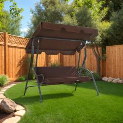Balancelle de jardin Caf&eacute; 170 x 110 x 153 cm