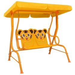 Balancelle pour enfants Jaune 115x75x110 cm Tissu alsavelo