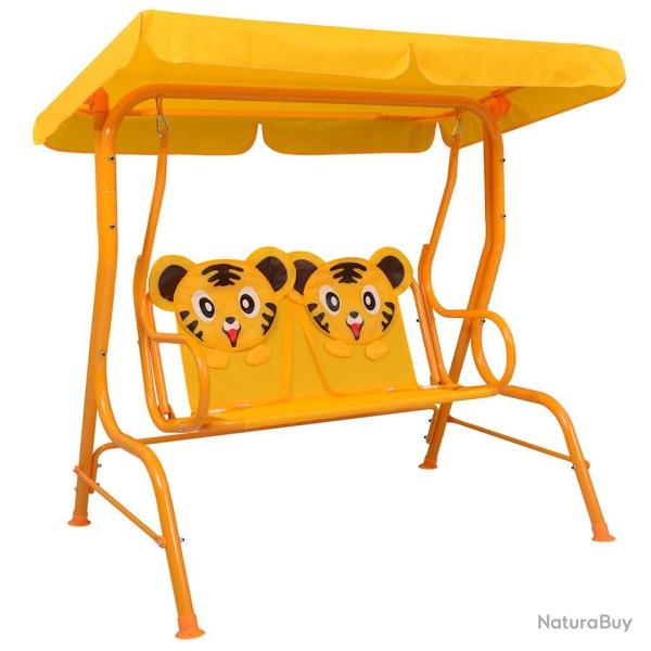 Balancelle pour enfants Jaune 115x75x110 cm Tissu alsavelo