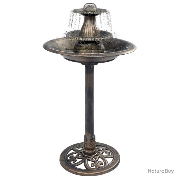 Bain pour oiseaux avec fontaine Bronze 50x91 cm Plastique alsavelo